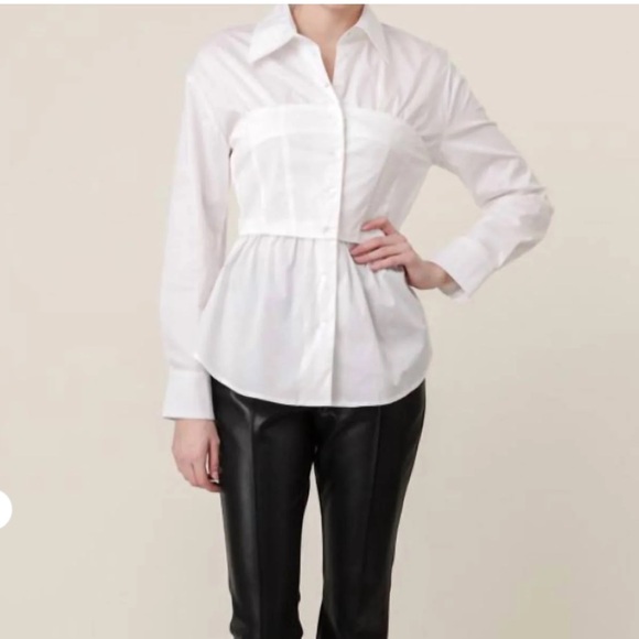 Line And Dot - Rene Poplin Top - Picture 1 of 13